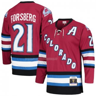Maglia Hockey Colorado Avalanche Peter Forsberg Mitchell & Ness 2001-02 Alternato Captain Blue Line Rosso