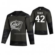 Maglia Hockey Columbus Blue Jackets Alexandre Texier 2019 Veterans Day Camuffamento