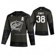 Maglia Hockey Columbus Blue Jackets Boone Jenner 2019 Veterans Day Camuffamento
