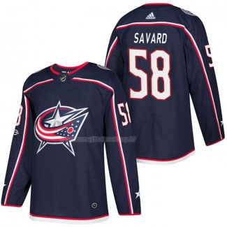 Maglia Hockey Columbus Blue Jackets David Savard Autentico Home 2018 Blu