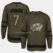 Maglia Hockey Columbus Blue Jackets Jack Johnson 2018 Salute To Service Verde Militare
