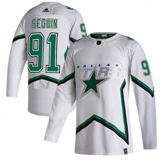 Maglia Hockey Dallas Stars Tyler Seguin Reverse Throwback Autentico 2020-21 Bianco