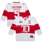 Maglia Hockey Detroit Red Wings Nicklas Lidstrom Mitchell & Ness 2008-09 Bianco