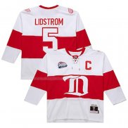 Maglia Hockey Detroit Red Wings Nicklas Lidstrom Mitchell & Ness 2008-09 Bianco