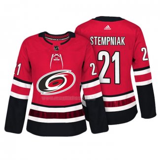 Maglia Hockey Donna Carolina Hurricanes Lee Stempniak Autentico Giocatore Rosso