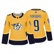 Maglia Hockey Donna Nashville Predators Filip Forsberg Autentico Giocatore Giallo