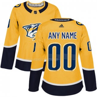 Maglia Hockey Donna Nashville Predators Personalizzate Home Giallo