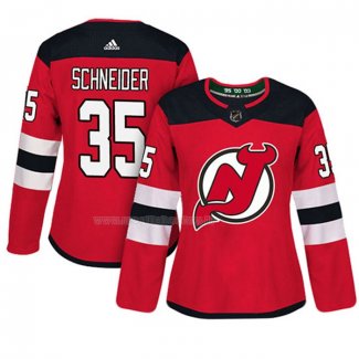 Maglia Hockey Donna New Jersey Devils Cory Schneider Autentico Giocatore Rosso