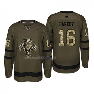 Maglia Hockey Florida Panthers Aleksander Barkov 2018 Salute To Service Verde Militare