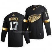 Maglia Hockey Golden Edition Detroit Red Wings Filip Hronek Limited Autentico 2020-21 Nero