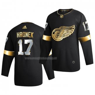 Maglia Hockey Golden Edition Detroit Red Wings Filip Hronek Limited Autentico 2020-21 Nero