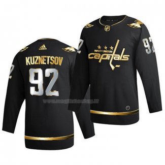 Maglia Hockey Golden Edition Washington Capitals Evgeny Kuznetsov Limited Autentico 2020-21 Nero
