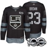 Maglia Hockey Los Angeles Kings Dustin Brown 1917-2017 100th Anniversario Nero