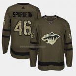 Maglia Hockey Minnesota Wild Jared Spurgeon 2018 Salute To Service Verde Militare