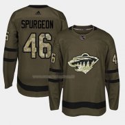 Maglia Hockey Minnesota Wild Jared Spurgeon 2018 Salute To Service Verde Militare