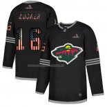 Maglia Hockey Minnesota Wild Jason Zucker 2020 USA Flag Nero