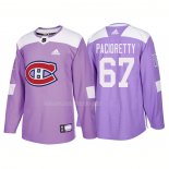 Maglia Hockey Montreal Canadiens Max Pacioretty Autentico 2018 Fights Cancer Viola