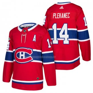 Maglia Hockey Montreal Canadiens Tomas Plekanec Autentico Home 2018 Rosso
