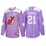 Maglia Hockey New Jersey Devils Kyle Palmieri 2018 Fights Cancer Viola
