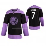 Maglia Hockey New York Islanders Jordan Eberle 2019 Fights Cancer Practice Nero