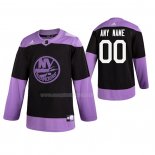 Maglia Hockey New York Islanders Personalizzate Fights Cancer Practice Nero
