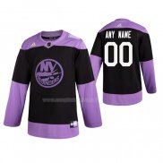 Maglia Hockey New York Islanders Personalizzate Fights Cancer Practice Nero