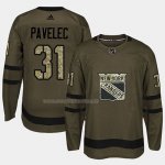 Maglia Hockey New York Rangers Ondrej Pavelec 2018 Salute To Service Verde Militare