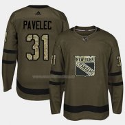 Maglia Hockey New York Rangers Ondrej Pavelec 2018 Salute To Service Verde Militare