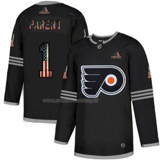 Maglia Hockey Philadelphia Flyers Bernie Parent 2020 USA Flag Nero