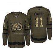Maglia Hockey Philadelphia Flyers Travis Konecny 2018 Salute To Service Verde Militare