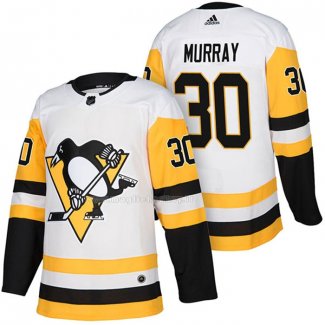 Maglia Hockey Pittsburgh Penguins Matt Murray Autentico Away 2018 Bianco