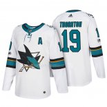 Maglia Hockey San Jose Sharks Joe Thornton 2018 Bianco