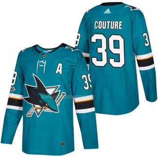 Maglia Hockey San Jose Sharks Logan Couture Autentico Home 2018 Verde