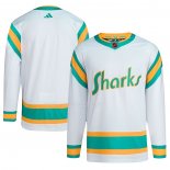 Maglia Hockey San Jose Sharks Reverse Throwback Autentico Blank Bianco