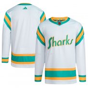 Maglia Hockey San Jose Sharks Reverse Throwback Autentico Blank Bianco