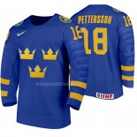 Maglia Hockey Suecia Marcus Pettersson Away 2020 Iihf World Junior Championships Blu