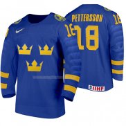 Maglia Hockey Suecia Marcus Pettersson Away 2020 Iihf World Junior Championships Blu