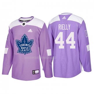 Maglia Hockey Toronto Maple Leafs Morgan Rielly 2018 Fights Cancer Viola
