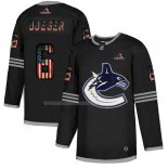 Maglia Hockey Vancouver Canucks Brock Boeser 2020 USA Flag Nero2