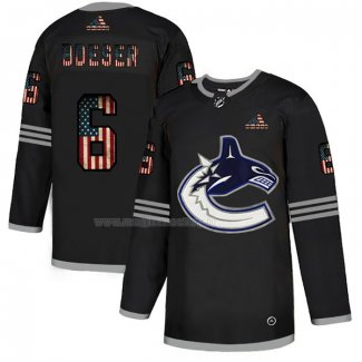 Maglia Hockey Vancouver Canucks Brock Boeser 2020 USA Flag Nero2