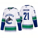 Maglia Hockey Vancouver Canucks Loui Eriksson Away Premier 2017-2018 Bianco