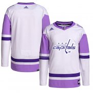 Maglia Hockey Washington Capitals Blank Practice Autentico 2018 Fights Cancer Bianco Viola
