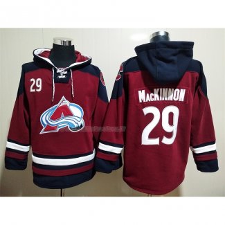Felpa con Cappuccio Colorado Avalanche Nathan Mackinnon Rosso