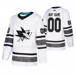 Maglia Hockey 2019 All Star San Jose Sharks Personalizzate Bianco2
