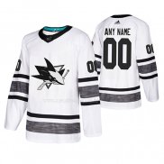 Maglia Hockey 2019 All Star San Jose Sharks Personalizzate Bianco2