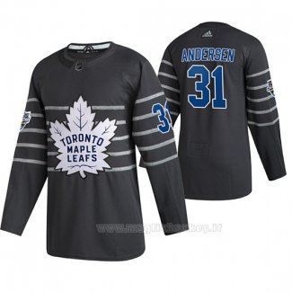 Maglia Hockey 2020 All Star Toronto Maple Leafs Frederik Andersen Autentico Gris