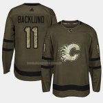 Maglia Hockey Calgary Flames Mikael Backlund 2018 Salute To Service Verde Militare