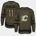 Maglia Hockey Calgary Flames Mikael Backlund 2018 Salute To Service Verde Militare