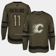 Maglia Hockey Calgary Flames Mikael Backlund 2018 Salute To Service Verde Militare