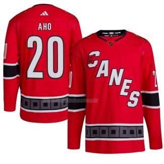 Maglia Hockey Carolina Hurricanes Sebastian Aho Reverse Throwback Autentico Rosso